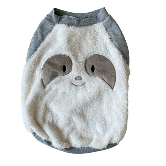TOP-PAW Sloth Face Dog Sweatshirt Cream & Gray Fuzzy Sweater Size Large NWOT - Picture 1 of 11